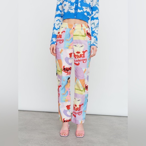 Lazy Oaf x Laura Callaghan Cover To Cover Unisex Pants Size 26 - Picture 4 of 16